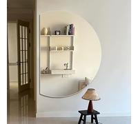 WJFTODAY 100cm Smart Anti-Fog Bathroom Mirror, Touch Switch, Dimmable 3 Colors, Half Moon Wall Mirror, 110x70cm Vanity Mirror for Elegant Decor