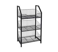 WJFTODAY 3 Tier Snack Shelf Organizer,Supermarket Display Shelf, Drinks/Small Food/Toys Storage Rack Against the Wall(Black,50x30x86cm)