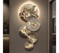 WJFTODAY 3D Vision Wall Art Decor Clock, Relief LED Decorative Painting, Painting, Bedroom, Living Room(A,31.5x14.2in)