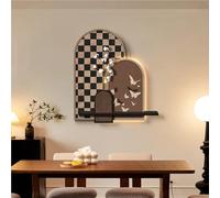 WJFTODAY 3D Vision Wall Art Decor Medieval Style Decoration, Vintage Decor, Painting with LED Light, Sculpture, Bedroom, Living Room(F,19.7x17.7in)
