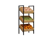 WJFTODAY 4 Tier Commercial Supermarket Fruit and Vegetable Storage Shelf Large Capacity Retail Basket Rack for Easy Assembly Ideal for Snacks and Tools