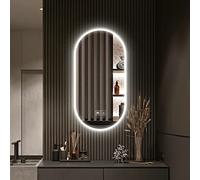 WJFTODAY 60x90 Oval LED Backlit Bathroom Mirror, Anti-Fog Makeup Mirror, Wall-Mounted with Adjustable 3 Color Temperature, Stylish & Functional Home Decor.