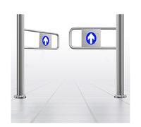 WJFTODAY Automatic 90° Swing Stainless Steel Exit Door for Supermarkets/Stores One-Way Entry with Spring Mechanism 190 cm Wide Ideal for High-Traffic Areas