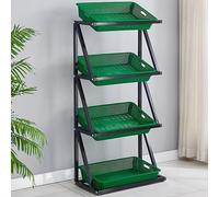 WJFTODAY Commercial Supermarket Fruit Vegetable Shelf Organizer ， Retail Display Rack for Market, Convenience Store Snack Stand, Kitchen Basket Rack