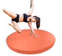 WJFTODAY Dance Pole Crash Mat 4ft 5ft 6ft - Folding Safety Pad for Stripper Pole, Aerial Hoop & Silks - Round Dance Floor Cushion for Fall Protection & Stability