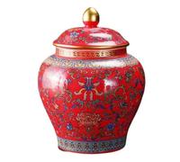 WJFTODAY Decorative Jar Ginger Jar Vase Decor Ceramic Ginger Jar With Lid Vase Porcelain Jar Decorative Flower Vases Handmade Porcelain Ginger Jars Storage Jar