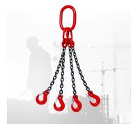 WJFTODAY Lifting Chains,4 Leg Chain Sling for Towing & Cargo Security, 3 Ton Heavy Duty Lifting Chains with Hooks, Certified High Strength 3m/9.8ft Chain Sling for Safe Handling