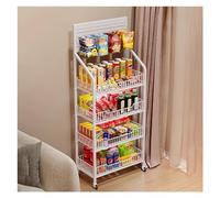 WJFTODAY Snack Shelf Organizer,Supermarket Display Shelf, Drinks/Small Food/Toys Storage Rack Against the Wall(White,60x27x140cm)