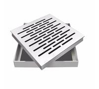 WJFTODAY Square Stainless Steel Outdoor Drain Cover 40x40cm/16x16in Embedded Grate with Frame Ideal for Kitchen and Street Use Durable Manhole Cover