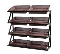 WJFTODAY Vegetable Rack - Commercial Supermarket Fruit and Vegetable Shelf Organizer, Storage Basket for Retail Stores, Convenient Snack and Produce Display