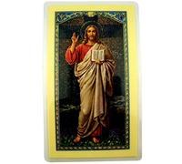 WJH Laminated Jesus Christ Holy Card with Ten Commandments of God, Pack of 10, 4 1/2 Inch
