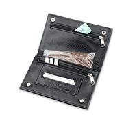 WJH Soft Leather Tobacco Pouch - Quality Genuine Leather Portable Tobacco Pouch Case with Incredibly Anti-Tearing Feature, Unisex Tobacco Case Pouch for Daily Use,Black