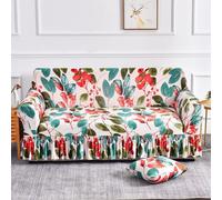 WJHDWYD 1-4 Seater Sofa Cover with Hem, 3D Flower Stretch Sofa Cover with Armrests Super Soft Fabric Universal Non-Slip(D,3 posti)