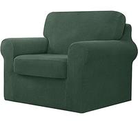 WJHDWYD 7 Pieces Stretch Sofa Cover, Sofa Cover with Three Separate Backs and Cushions with Elastic Band, Checked Spandex Jacquard Fabric(Dark Cyan,1 posti (80-120 cm))