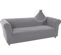 WJHDWYD Chesterfield Stretch Sofa Cover Non-Slip Stain Resistant Stretch Sofa Slipcover 3 Seater Sofa Cover with Armrests Super Soft Fabric(Grigio Chiaro,3 Posti)