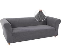 WJHDWYD Chesterfield Stretch Sofa Cover Non-Slip Stain Resistant Stretch Sofa Slipcover 3 Seater Sofa Cover with Armrests Super Soft Fabric(Grigio,3 Posti)