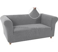 WJHDWYD Chesterfield Stretch Sofa Cover Non-Slip Stain Resistant Stretch Sofa Slipcover 3 Seater Sofa Cover with Armrests Super Soft Fabric(Grigio Chiaro,2 Posti)