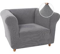 WJHDWYD Chesterfield Stretch Sofa Cover Non-Slip Stain Resistant Stretch Sofa Slipcover 3 Seater Sofa Cover with Armrests Super Soft Fabric(Grigio Chiaro,1 Posto)
