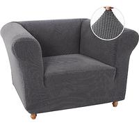 WJHDWYD Chesterfield Stretch Sofa Cover Non-Slip Stain Resistant Stretch Sofa Slipcover 3 Seater Sofa Cover with Armrests Super Soft Fabric(Grigio,1 Posto)