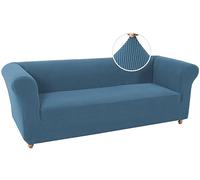 WJHDWYD Chesterfield Stretch Sofa Cover Non-Slip Stain Resistant Stretch Sofa Slipcover 3 Seater Sofa Cover with Armrests Super Soft Fabric(Blu Polveroso,3 Posti)