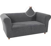 WJHDWYD Chesterfield Stretch Sofa Cover Non-Slip Stain Resistant Stretch Sofa Slipcover 3 Seater Sofa Cover with Armrests Super Soft Fabric(Grigio,2 Posti)