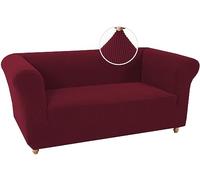 WJHDWYD Chesterfield Stretch Sofa Cover Non-Slip Stain Resistant Stretch Sofa Slipcover 3 Seater Sofa Cover with Armrests Super Soft Fabric(Vino Rosso,2 Posti)