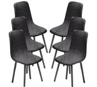 WJHDWYD Dining Chairs Covers Set of 2/4/6,Style Shell Dining Chair Mid Century Modern Chair Sipcover,Upholstered Dining Accent Side Chair Covers(Dark Gray1,6 PCS)