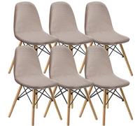 WJHDWYD Dining Chairs Covers Set of 2/4/6,Style Shell Dining Chair Mid Century Modern Chair Sipcover,Upholstered Dining Accent Side Chair Covers(A2,6 PCS)
