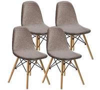 WJHDWYD Dining Chairs Covers Set of 2/4/6,Style Shell Dining Chair Mid Century Modern Chair Sipcover,Upholstered Dining Accent Side Chair Covers(A3,4 PCS)