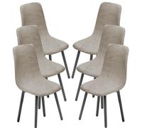 WJHDWYD Dining Chairs Covers Set of 2/4/6,Style Shell Dining Chair Mid Century Modern Chair Sipcover,Upholstered Dining Accent Side Chair Covers(A5,6 PCS)