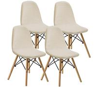 WJHDWYD Dining Chairs Covers Set of 2/4/6,Style Shell Dining Chair Mid Century Modern Chair Sipcover,Upholstered Dining Accent Side Chair Covers(B6,6 PCS)