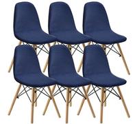 WJHDWYD Dining Chairs Covers Set of 2/4/6,Style Shell Dining Chair Mid Century Modern Chair Sipcover,Upholstered Dining Accent Side Chair Covers(F,6 PCS)