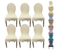 WJHDWYD Round Back Kitchen Chair Cover 2/4/6 Pieces Dining Chair Covers Wedding Chair Cover(A 6pcs)