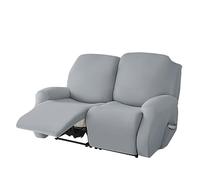 WJHDWYD Soft Stretch Recliner Chair Cover, Solid Color Non-Slip Sofa Cover with Side Pocket, Washable Furniture Protector for Recliner Chair(Gris Fumé,2 places)