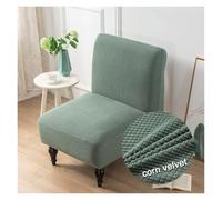 WJHDWYD Stretch Armless Chair Covers, 1 Seater Jacquard Armless Accent Armchair Cover Elastic Furniture Protector Removable Washable for Living Room Bedroom Hotel(Vert Matcha)