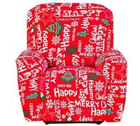 WJHDWYD Universal Relaxing Reclining Armchair Cover for 1 Seater, 4-Piece Elastic Washable Removable Reclining Armchair Covers, Cover for Electric Reclining Armchair(D)