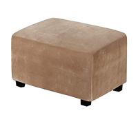WJHDWYD Velvet Rectangular Ottoman Cover, Stretch Square Footstool Cover Foldable Soft Ottoman Cover Non-Slip Washable Sofa Protector for Living Room(Cachi,Grande)