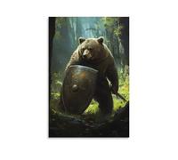 WJHJZQYY A Bear Carries The Knight’s Shield Into The Forest Long After He’s Gone Decorative Wall Mural Modern Hanging Art Poster24x36inch(60x90cm)