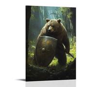 WJHJZQYY A Bear Carries The Knight’s Shield Into The Forest Long After He’s Gone Decorative Wall Mural Modern Hanging Art Poster16x24inch(40x60cm)