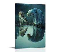 WJHJZQYY A Deer Drinks Beside Mary, And in The Water Their Mirrored Shapes Become One Circle of Grace. Decorative Wall Mural Modern Hanging Art Poster24x36inch(60x90cm)