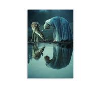 WJHJZQYY A Deer Drinks Beside Mary, And in The Water Their Mirrored Shapes Become One Circle of Grace. Decorative Wall Mural Modern Hanging Art Poster08x12inch(20x30cm)