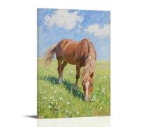 WJHJZQYY A Horse on The Grass, Lowering Its Head to Eat Tender Grass Decorative Wall Mural Modern Hanging Art Poster12x18inch(30x45cm)
