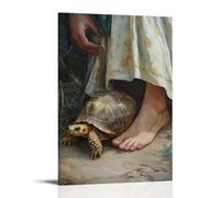 WJHJZQYY A Tortoise Crawls to Mary’s Feet And Stops-As If It’s Finally Arrived Decorative Wall Mural Modern Hanging Art Poster08x12inch(20x30cm)