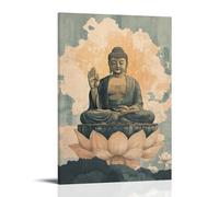 WJHJZQYY Amitabha Buddha Rises Above A Lotus Sea, One Hand Raised to Receive The Faithful Into Pure Lands. Decorative Wall Mural Modern Hanging Art Poster20x30inch(50x75cm)