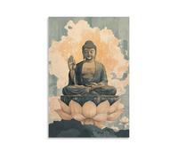 WJHJZQYY Amitabha Buddha Rises Above A Lotus Sea, One Hand Raised to Receive The Faithful Into Pure Lands. Decorative Wall Mural Modern Hanging Art Poster12x18inch(30x45cm)