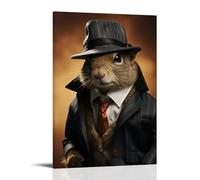 WJHJZQYY Animal Posters in Clothes with Ties Wearing Jackets And Hats Decorative Wall Mural Modern Hanging Art Poster08x12inch(20x30cm)