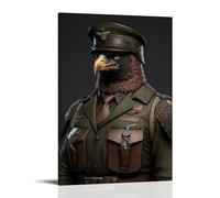 WJHJZQYY Animal Posters with Picture of The Army Service Dressed Up Decorative Wall Mural Modern Hanging Art Poster16x24inch(40x60cm)