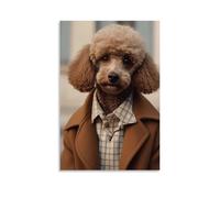 WJHJZQYY Animal Postershot of A Poodle Dressed in Fashionable Clothes Decorative Wall Mural Modern Hanging Art Poster12x18inch(30x45cm)