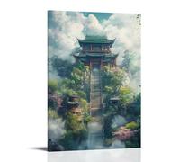 WJHJZQYY Artistic Taoist Architecture Poster for Mindful Meditation Rooms Decorative Wall Mural Modern Hanging Art Poster20x30inch(50x75cm)
