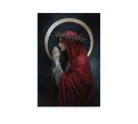 WJHJZQYY Beneath The Crescent Moon, Mary Places A Crown of Thorns on Her Own Head to Share The Suffering. Decorative Wall Mural Modern Hanging Art Poster20x30inch(50x75cm)